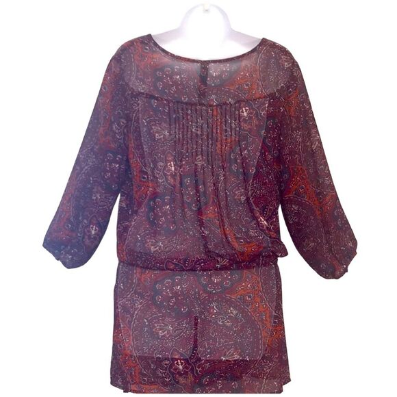 Ban Jara Sheer Paisley Tunic Peasant Pirate  Sz M - Picture 2 of 11